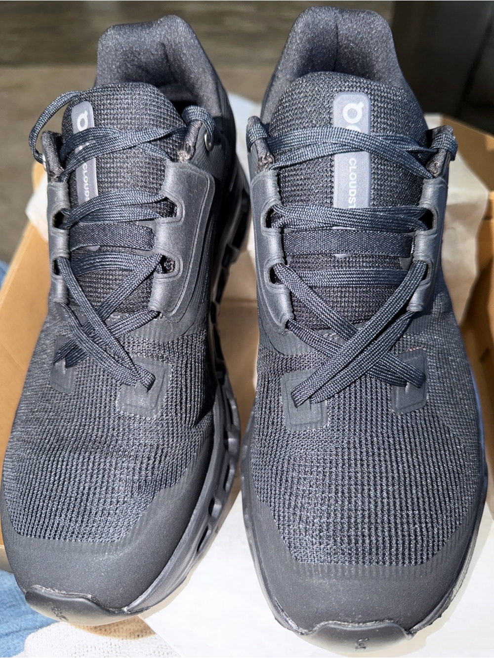 On Cloudstratus All-Black Running Sneakers - Picture 2 of 6
